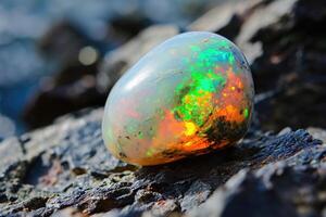 ai genererad etiopisk opal ädelsten foto