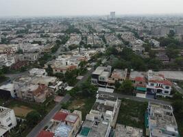 antenn se av försvar huvud fyrkant, en små stad i lahore pakistan. foto