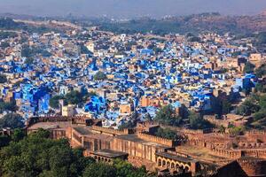 antenn se av jodhpur blå stad. jodphur, rajasthan, Indien foto