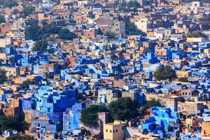 antenn se av jodhpur blå stad. jodphur, rajasthan, Indien foto