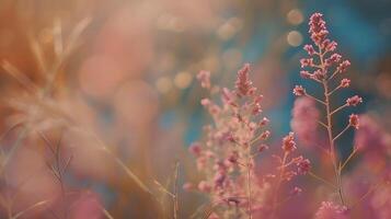 ai genererad anbud blommor - vår sommar blommig bakgrund med bokeh effekt foto