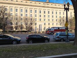 Washington, dc, USA -12.16.2023 stad gator och arkitektur av Washington i vinter- i december. foto