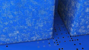 abstrakt förflyttning kub och golv. 3d tolkning digital bakgrund foto