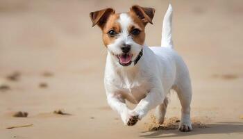 modig domkraft russell terrier i natur, hund fotografi foto