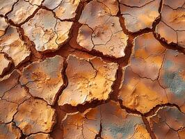 ai genererad knäckt torr jord textur i öken- foto