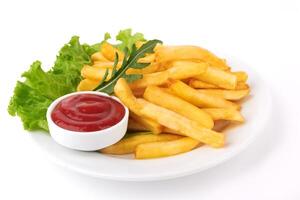 pommes frites på vitt foto