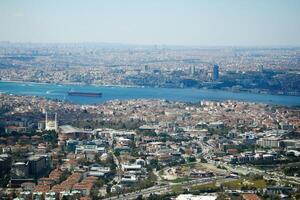 arial se av bosporus och instanbul stad foto