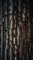 ai genererad träd bark textur, organisk yta mönster, naturlig bakgrund Foto vertikal mobil tapet