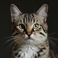 ai genererad intim porträtt fångar kattdjur polisonger, ögon, och mjuk päls för social media posta storlek foto