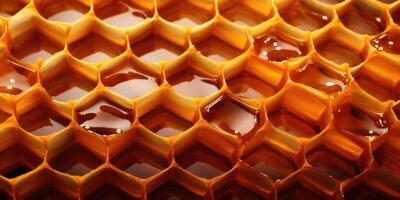 ai genererad bakgrund textur och mönster av honungskakor. generativ ai foto