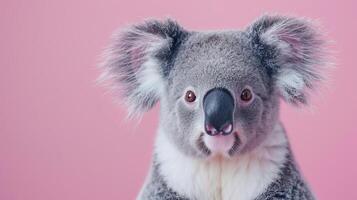 ai genererad en koala på en pastell bakgrund isolerat foto