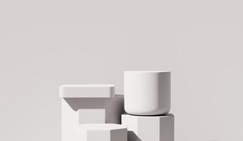 abstrakt vit plattform podium showcase för produktvisning 3d-rendering foto