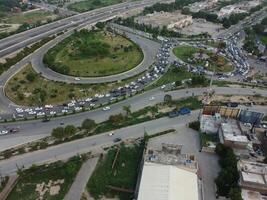 antenn se av bostads- område i lahore pakistan på juli 22, 2023. foto