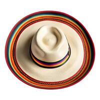 sombrero på vit bakgrund topp se foto