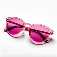 rosa kvinnors solglasögon med ramar på en vit bakgrund foto