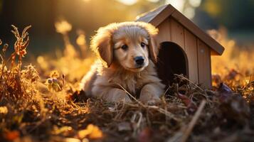 hund hus med päls lång hår seende på fönster foto