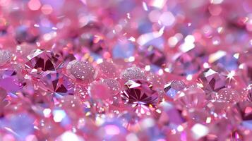 en mönster med pastell ljus rosa Färg strass. kristaller, ruter, gnistrande. genererad förbi artificiell intelligens. foto