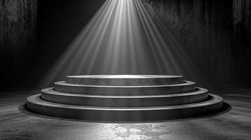 en svart och vit Foto av en skede med en strålkastare