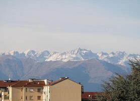 horisont se av de alps bergen foto