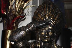 en brons indisk staty stänga upp foto