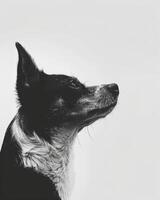 minimalistisk hund sidovy med copy foto