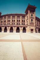 madrid. känd tjurfäktning arena i madrid. turistiska attraktion i Spanien. foto