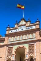 madrid. känd tjurfäktning arena i madrid. turistiska attraktion i Spanien. foto