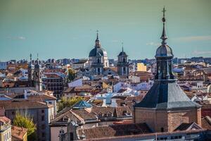 se av madrid från almudena katedral, Spanien foto