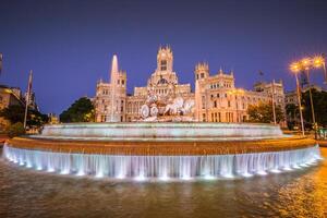 torg de la cibeles central posta kontor palacio de comunicaciones madrid, Spanien. foto