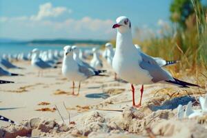 ai genererad de seagulls foto