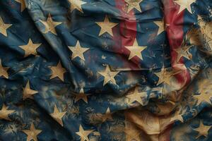 ai genererad årgång amerikan flagga med stjärnor foto