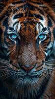 ai genererad stänga upp av en tigrar ansikte foto