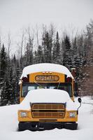 övergiven konstiga skolbuss foto