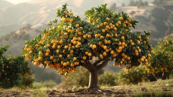 träd fylld med mogen citroner foto