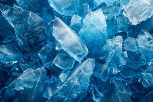 kristallin djup en makro se av blå is kristaller foto