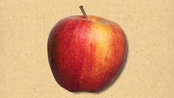 röd äpple frukt över papper foto