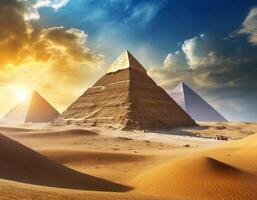 ai genererad gammal egyptisk pyramider foto