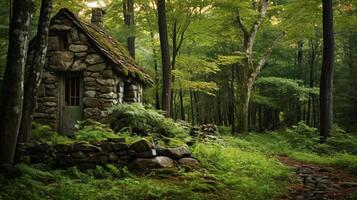 skog sten hus skrymsle foto