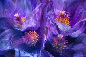 blommor av de windflower eller pulsatilla patens. först vår blomning blomma foto