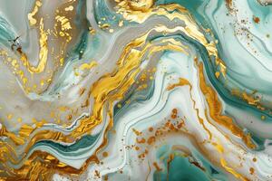 lyxig guld marmor bakgrund, vit och guld marmor virvlande mönster foto