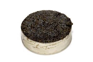kan av iranian kaviar på vit bakgrund foto