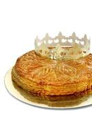 steg förbi steg av de galette des rois, jul kaka, klassisk av franska kök foto