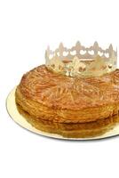 steg förbi steg av de galette des rois, jul kaka, klassisk av franska kök foto