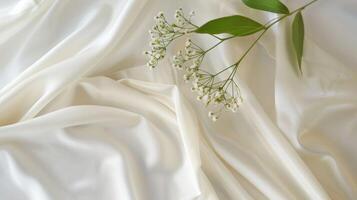 elegant silke tyg med delikat blommor fortfarande liv. . foto