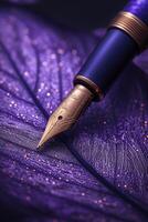 en lyxig penna tätning kontrakt i djup lila mystik foto
