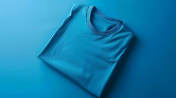 blå design och branding skjorta attrapp , foto