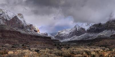 zion nationell parkera vinter- foto