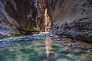 zion nationell parkera narrows foto