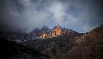 zion nationell parkera vinter- foto