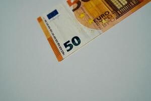 eurosedlar och mynt foto
